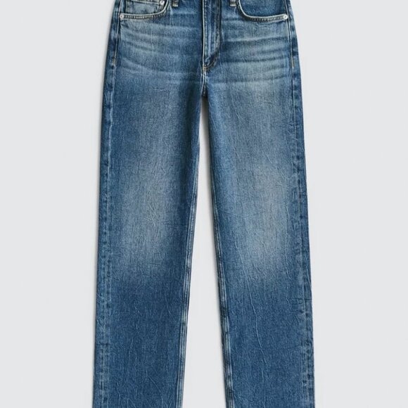 rag & bone NWT Medium Wash Kendra Harlow Full Length Straight Jeans Size 32 - Picture 1 of 13